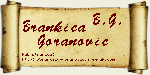 Brankica Goranović vizit kartica